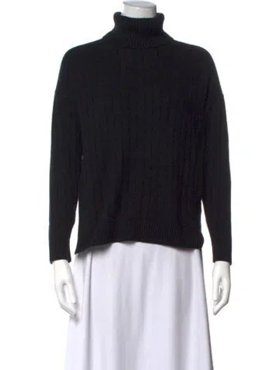 Pre-owned Theory Wool Turtleneck Sweater In Black