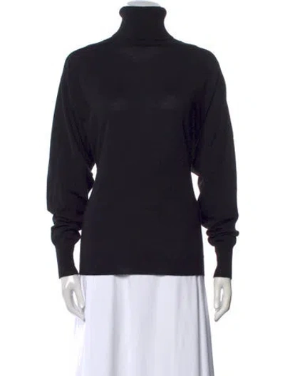 Pre-owned Theory Wool Turtleneck Sweater In Blue