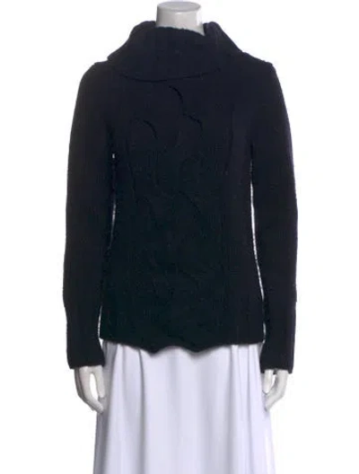 Pre-owned Theory Wool Turtleneck Sweater In Blue