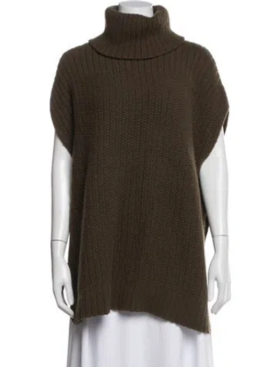 Pre-owned Theory Wool Turtleneck Sweater In Brown