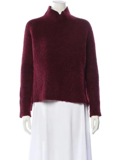 Pre-owned Theory Wool Turtleneck Sweater In Burgundy