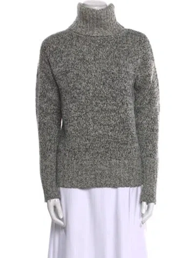 Pre-owned Theory Wool Turtleneck Sweater In Gray