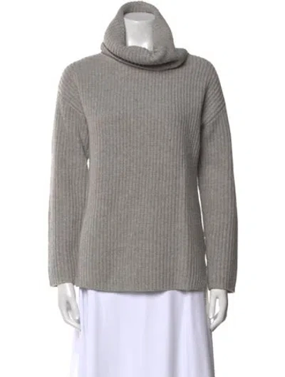 Pre-owned Theory Wool Turtleneck Sweater In Gray