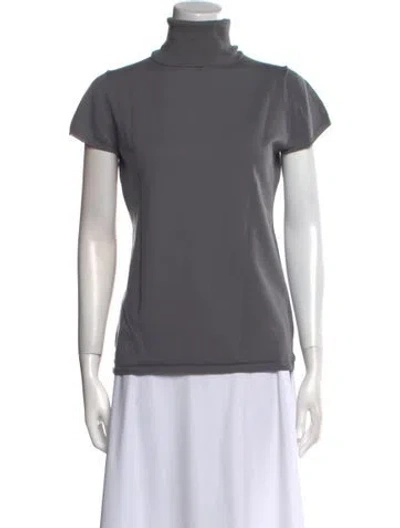 Pre-owned Theory Wool Turtleneck Sweater In Gray