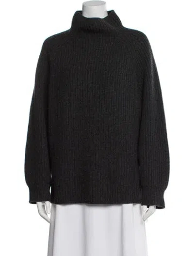 Pre-owned Theory Wool Turtleneck Sweater In Gray