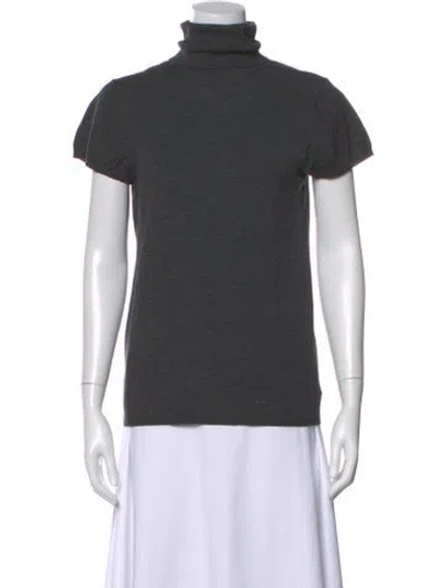 Pre-owned Theory Wool Turtleneck Sweater In Gray
