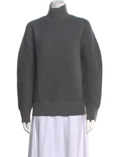 Pre-owned Theory Wool Turtleneck Sweater In Gray