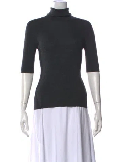 Pre-owned Theory Wool Turtleneck Sweater In Gray
