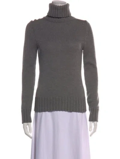Pre-owned Theory Wool Turtleneck Sweater In Grey