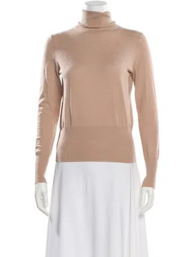 Pre-owned Theory Wool Turtleneck Sweater In Neutral