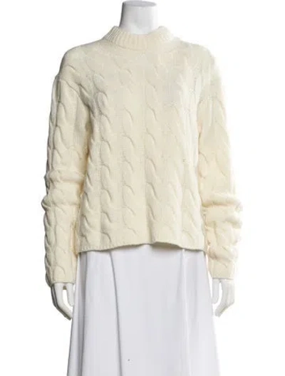 Pre-owned Theory Wool Turtleneck Sweater In Neutral