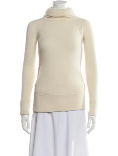 Pre-owned Theory Wool Turtleneck Sweater In Neutral
