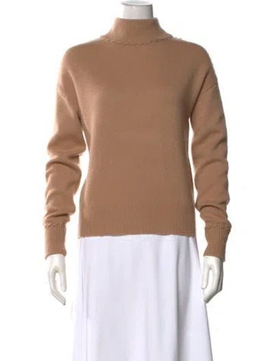 Pre-owned Theory Wool Turtleneck Sweater In Neutral