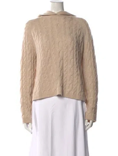 Pre-owned Theory Wool Turtleneck Sweater In Neutral