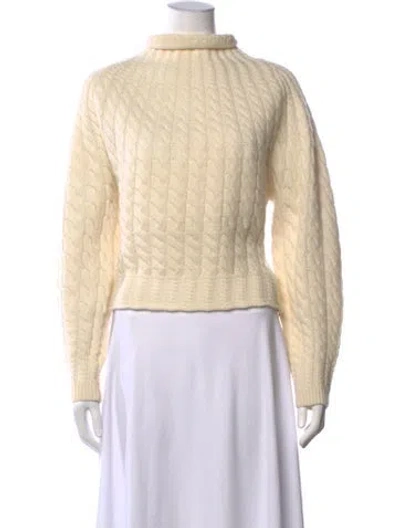 Pre-owned Theory Wool Turtleneck Sweater In Neutrals