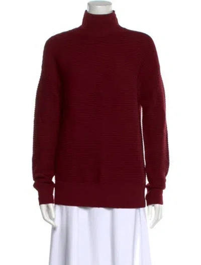 Pre-owned Theory Wool Turtleneck Sweater In Red