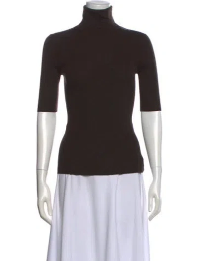 Pre-owned Theory Wool Turtleneck Sweater W/ Tags In Brown