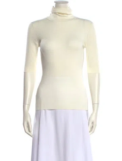 Pre-owned Theory Wool Turtleneck Sweater W/ Tags In Neutral