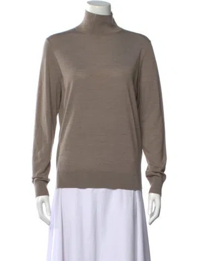 Pre-owned Theory Wool Turtleneck Sweater W/ Tags In Neutral