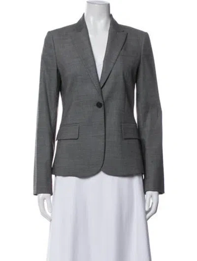 Pre-owned Theory Wool Tweed Pattern Blazer In Black/white