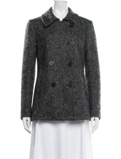 Pre-owned Theory Wool Tweed Pattern Blazer In Gray