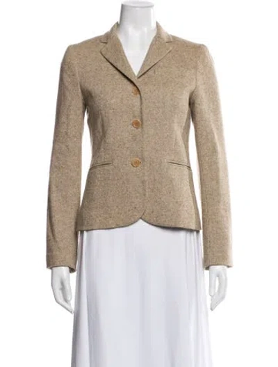 Pre-owned Theory Wool Tweed Pattern Blazer In Neutrals
