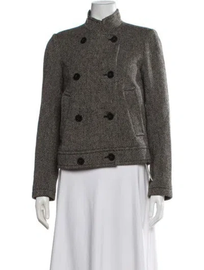 Pre-owned Theory Wool Tweed Pattern Blazer In Neutrals