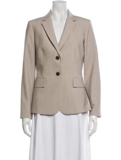 Pre-owned Theory Wool Tweed Pattern Blazer In Neutrals