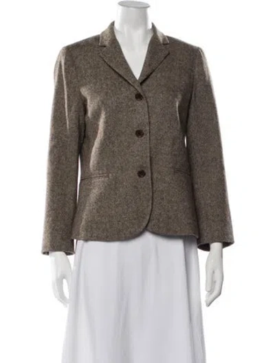 Pre-owned Theory Wool Tweed Pattern Blazer In Neutrals