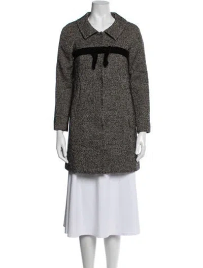 Pre-owned Theory Wool Tweed Pattern Jacket In Grey