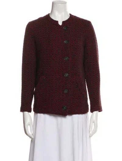Pre-owned Theory Wool Tweed Pattern Jacket In Multi