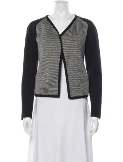 Pre-owned Theory Wool Tweed Pattern Jacket In Multicolor