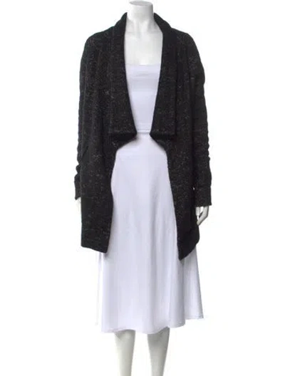 Pre-owned Theory Wool Tweed Pattern Sweater In Black