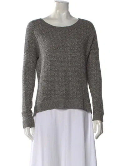 Pre-owned Theory Wool Tweed Pattern Sweater In Gray
