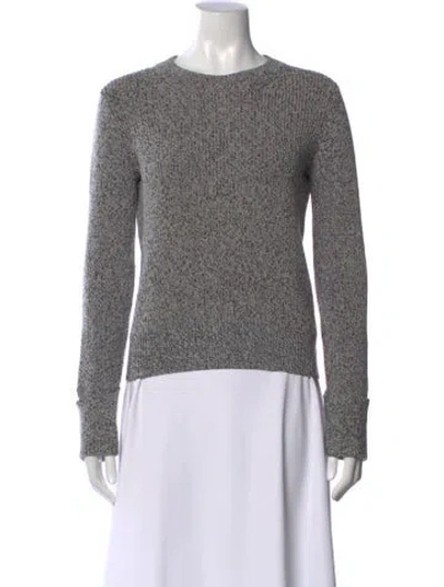 Pre-owned Theory Wool Tweed Pattern Sweater In Gray