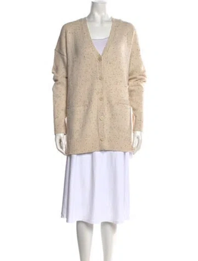 Pre-owned Theory Wool Tweed Pattern Sweater In Neutral