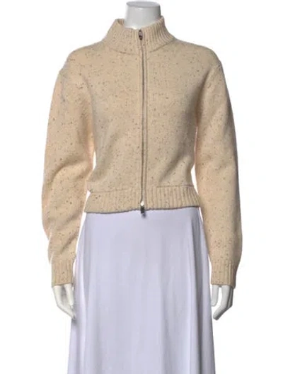 Pre-owned Theory Wool Tweed Pattern Sweater In Neutrals