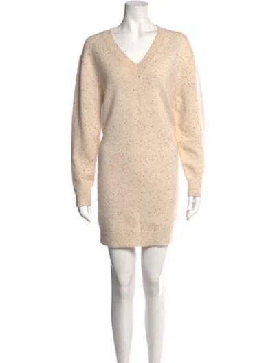 Pre-owned Theory Wool Tweed Pattern Sweater In Neutrals