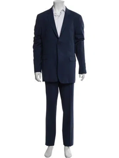 Pre-owned Theory Wool Two-piece Blazer In Blue