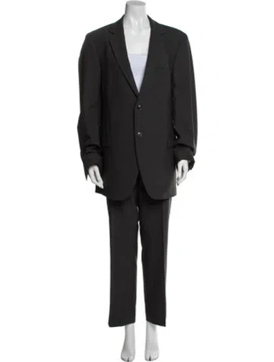 Pre-owned Theory Wool Two-piece Blazer In Gray