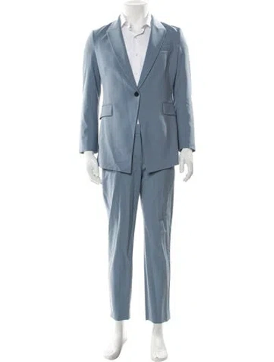 Pre-owned Theory Wool Two-piece Suit In Blue