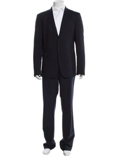 Pre-owned Theory Wool Two-piece Suit In Blue