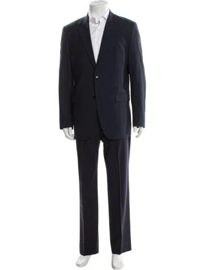 Pre-owned Theory Wool Two-piece Suit In Blue