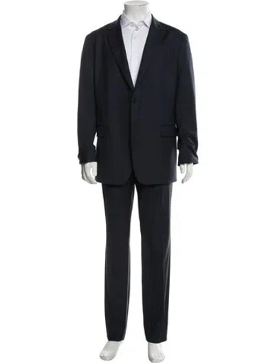 Pre-owned Theory Wool Two-piece Suit In Blue