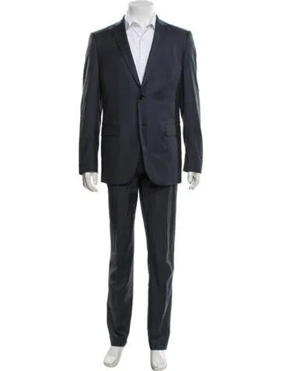 Pre-owned Theory Wool Two-piece Suit In Blue
