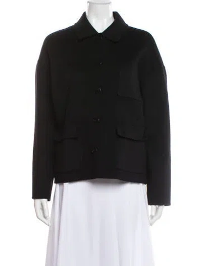 Pre-owned Theory Wool Utility Jacket In Black