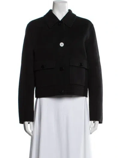 Pre-owned Theory Wool Utility Jacket In Black