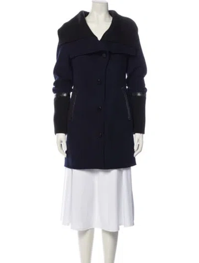 Pre-owned Theory Wool Utility Jacket In Blue