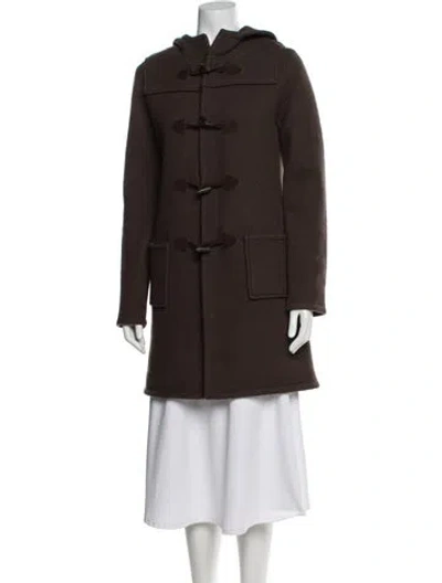 Pre-owned Theory Wool Utility Jacket In Brown