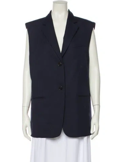 Pre-owned Theory Wool Vest In Blue